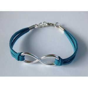 Infinity (oneindigheid) armband jeansblauw 