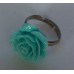 Ring verstelbaar met turquoise  roos